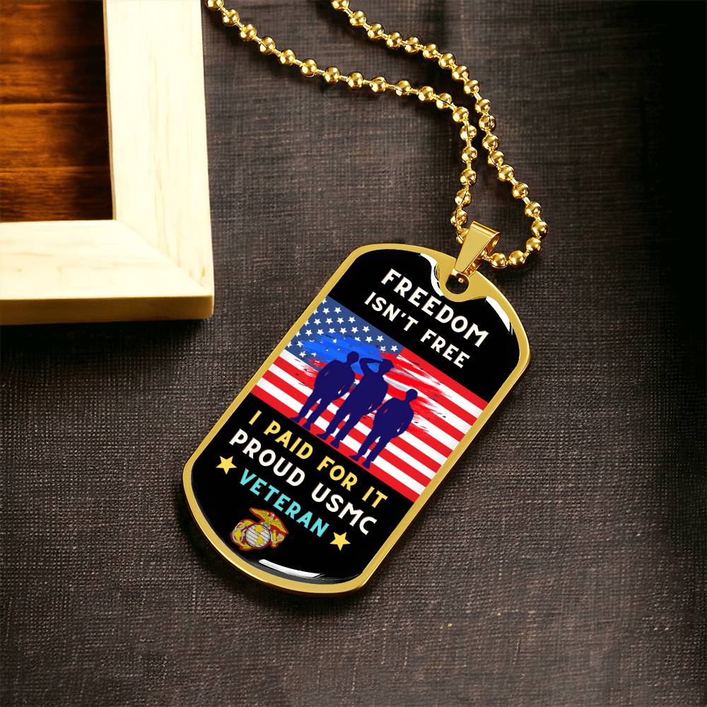 Marine Dog Tag - Army Tag Necklace, Dog Tag Necklace
