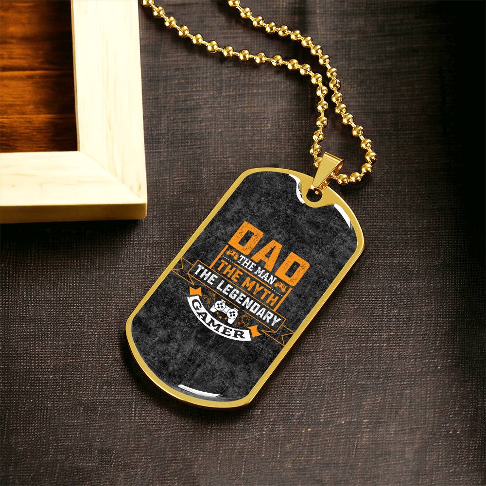 Gamer Dad - Army Tag Necklace, Dog Tag Necklace