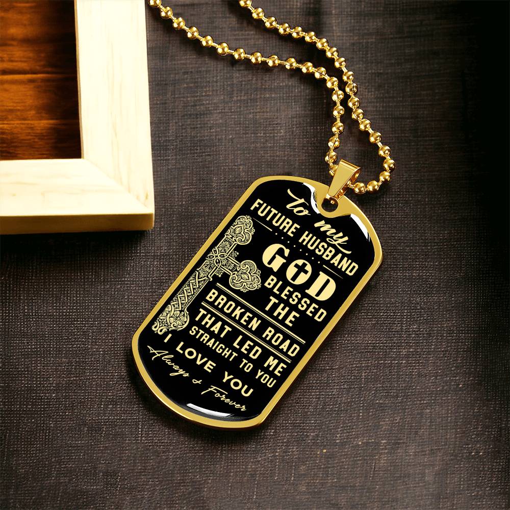 To My Future Husband Gift For Birthday, Anniversary Or Any Occasion - Army Tag Necklace, Dog Tag Necklace