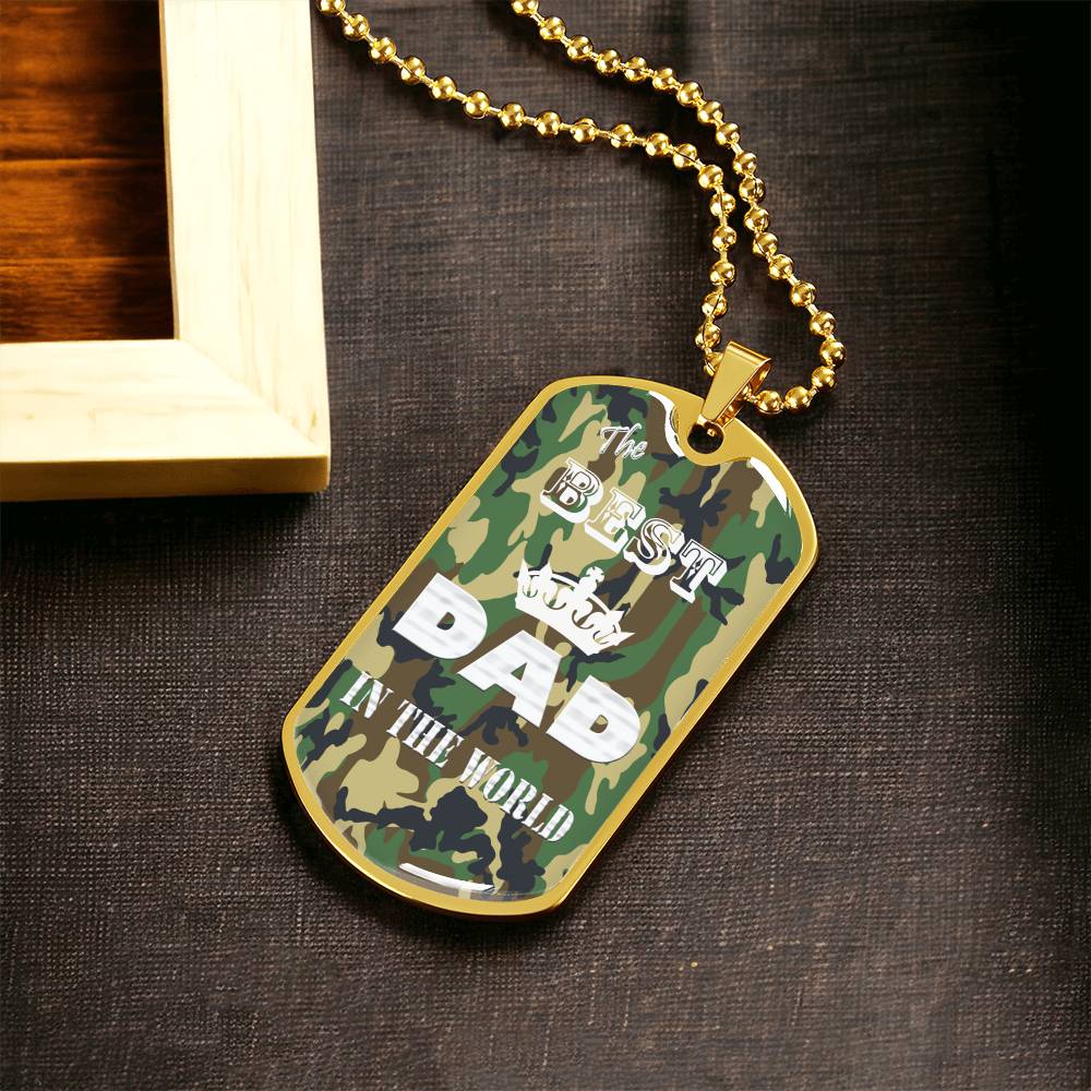 To My Best Dad In The World - Army Tag Necklace, Dog Tag Necklace