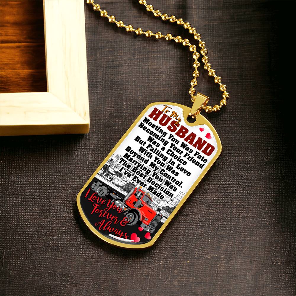 Gift For Trucker- Premium Dog Tag - Army Tag Necklace, Dog Tag Necklace