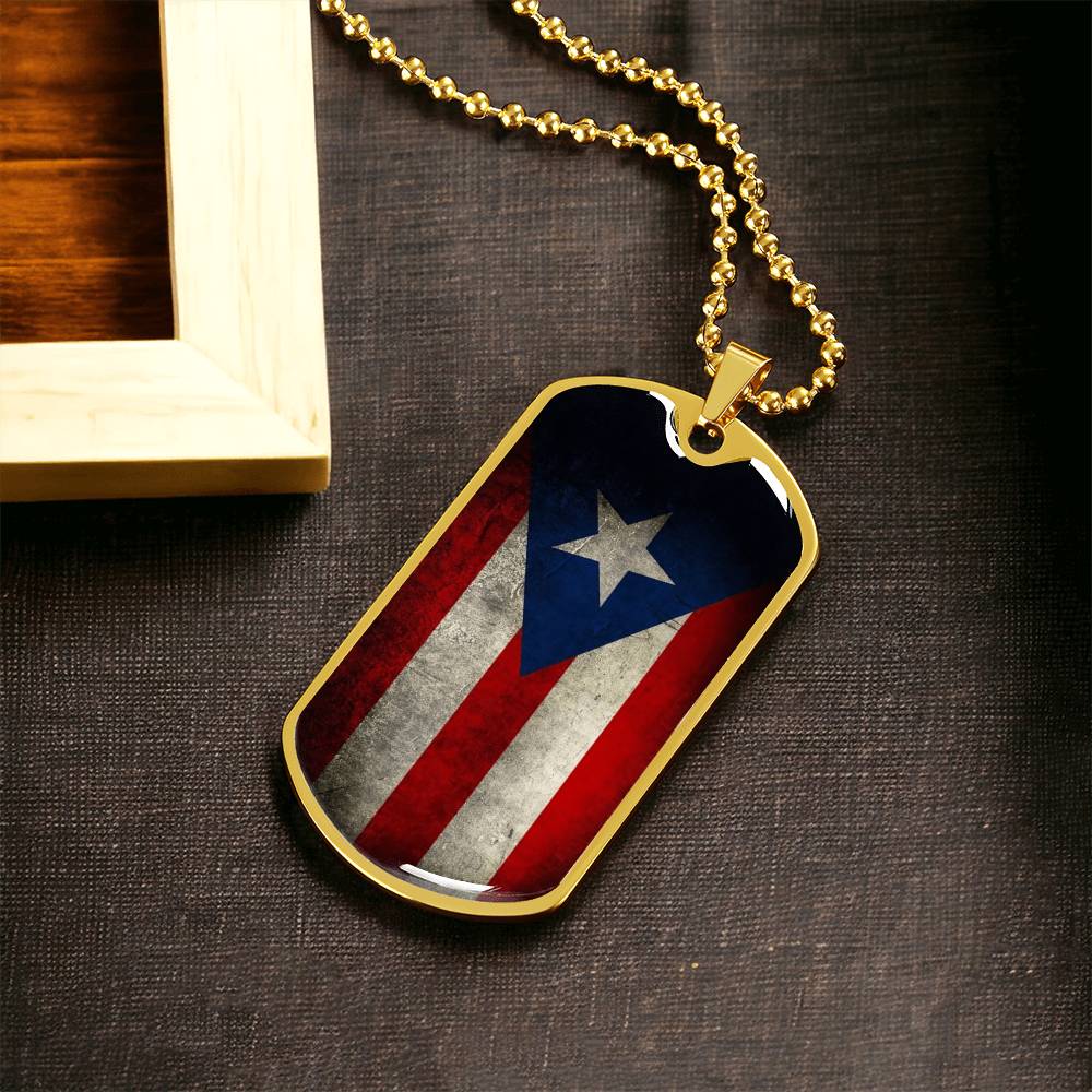 Puerto Rican Dog Tag - Army Tag Necklace, Dog Tag Necklace