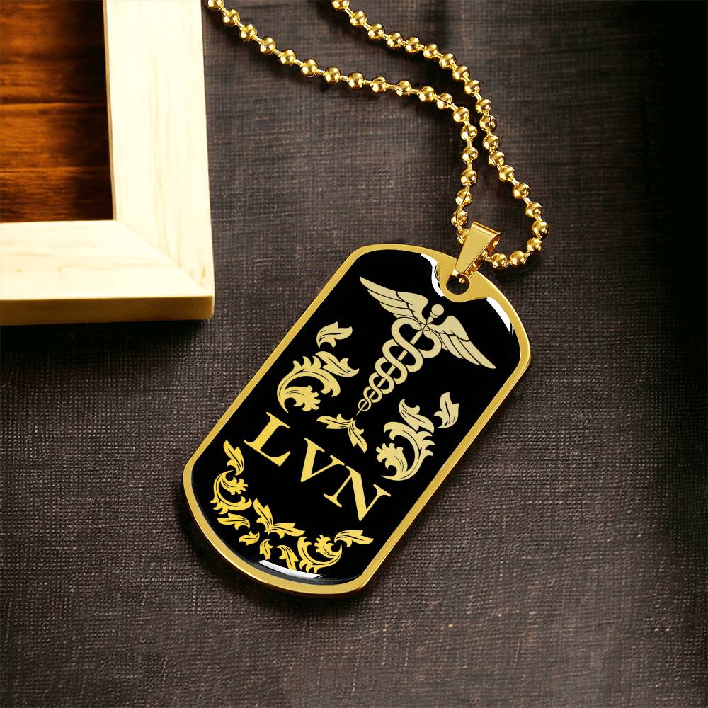 Lvn Dog Tag Necklace - Army Tag Necklace, Dog Tag Necklace