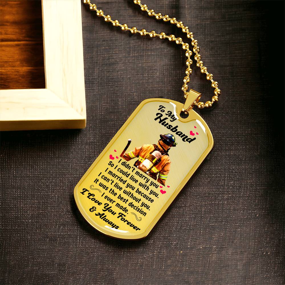 Gift For Firefighter - Premium Dog Tag - Army Tag Necklace, Dog Tag Necklace