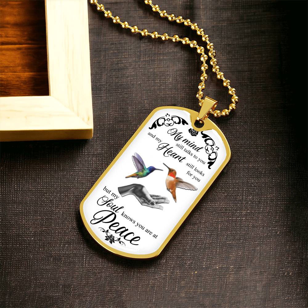Tiny Hummingbird Necklace • Layering Necklace • Gift For Her - Army Tag Necklace, Dog Tag Necklace