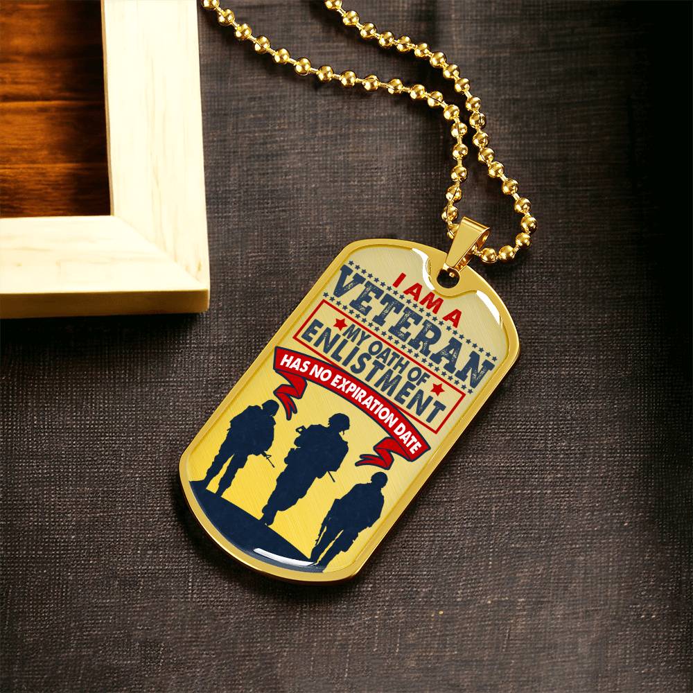 I'm A Veteran Pendant, Best Gift For Veteran, Veteran Jewelry, Veteran Necklace, Veteran Day Pendant For Us Veteran - Army Tag Necklace, Dog Tag Necklace