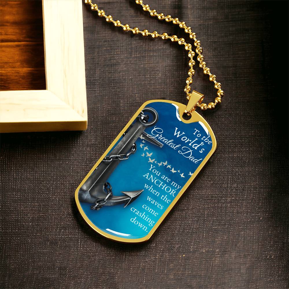 To The World's Greatest Dad - Army Tag Necklace, Dog Tag Necklace