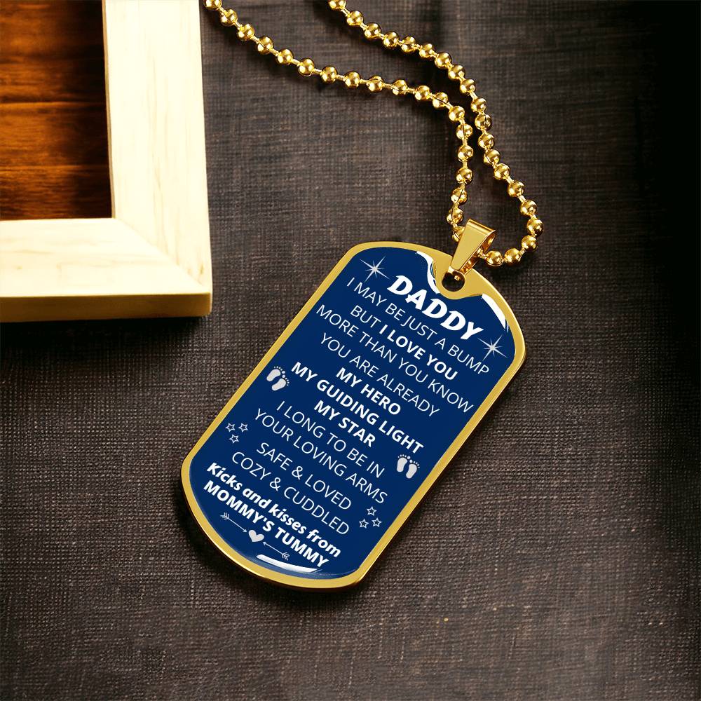 New Dad-To-Be 'My Guiding Light, My Star' - Pendant - Army Tag Necklace, Dog Tag Necklace