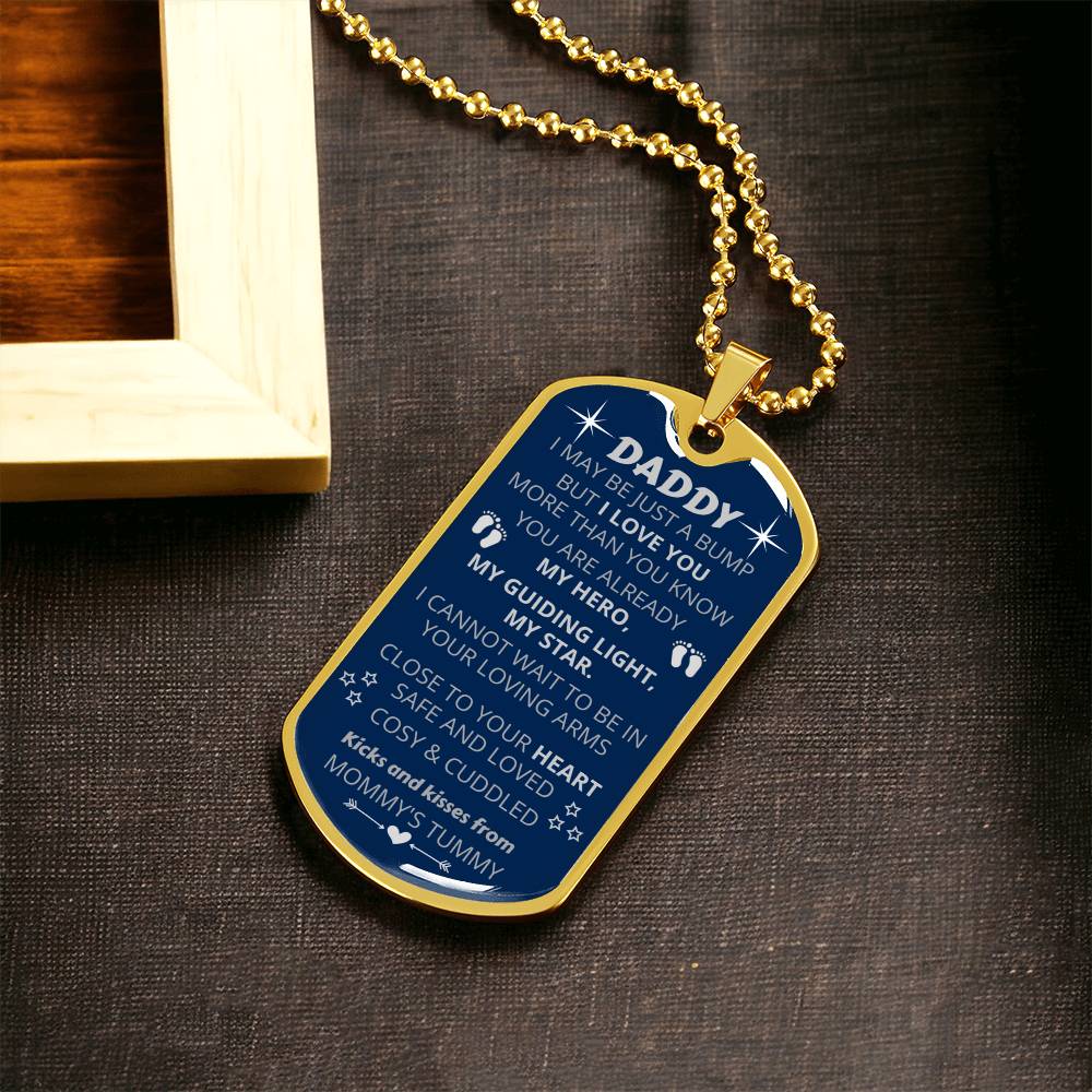 New Dad-To-Be Pendant - My Guiding Light, My Star - Army Tag Necklace, Dog Tag Necklace