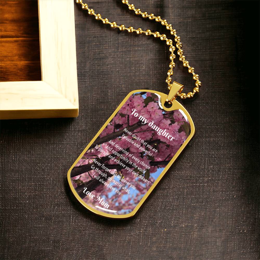 Perfect Gift For A Daughter From Mom - Army Tag Necklace, Dog Tag Necklace