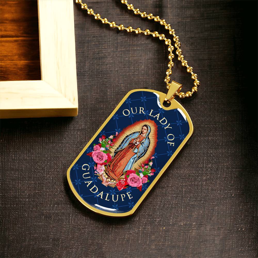 Our Lady Of Guadalupe Luxury Dog Tag Necklace - Army Tag Necklace, Dog Tag Necklace