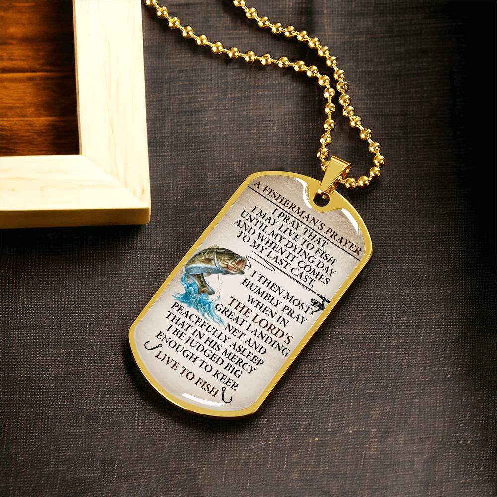 A Fisherman's Prayer - Army Tag Necklace, Dog Tag Necklace