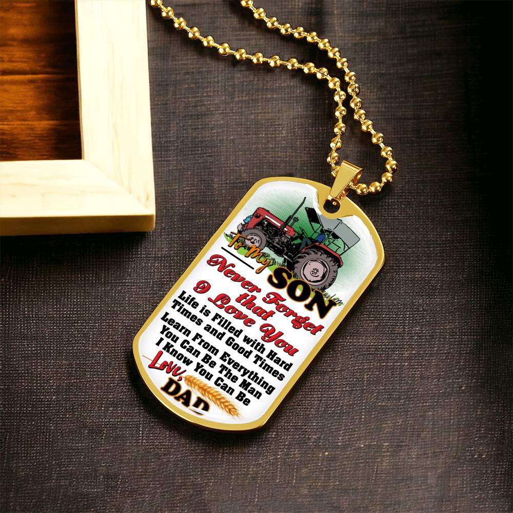Farmer's Son - Premium Dog Tag - Army Tag Necklace, Dog Tag Necklace