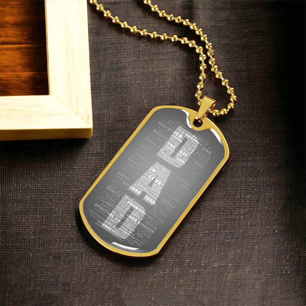 Dad Dog Tag - Army Tag Necklace, Dog Tag Necklace