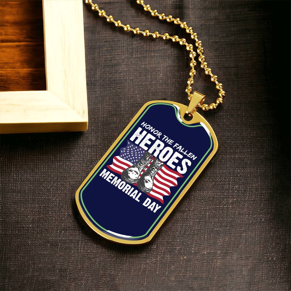 Honor The Fallen Heroes, Memorial Day, American Flag Military May 25Th Gift, Military Daughter Freedom Memorial Day, July 4Th - Army Tag Necklace, Dog Tag Necklace