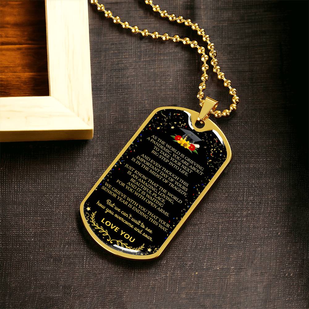 Graduate Dog Tag - Army Tag Necklace, Dog Tag Necklace