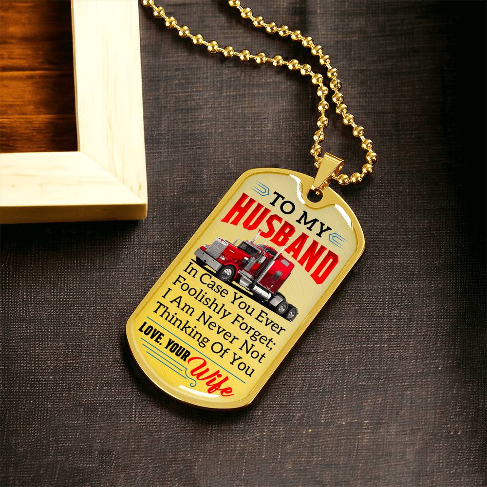 Gift For Trucker - Premium Dog Tag - Army Tag Necklace, Dog Tag Necklace