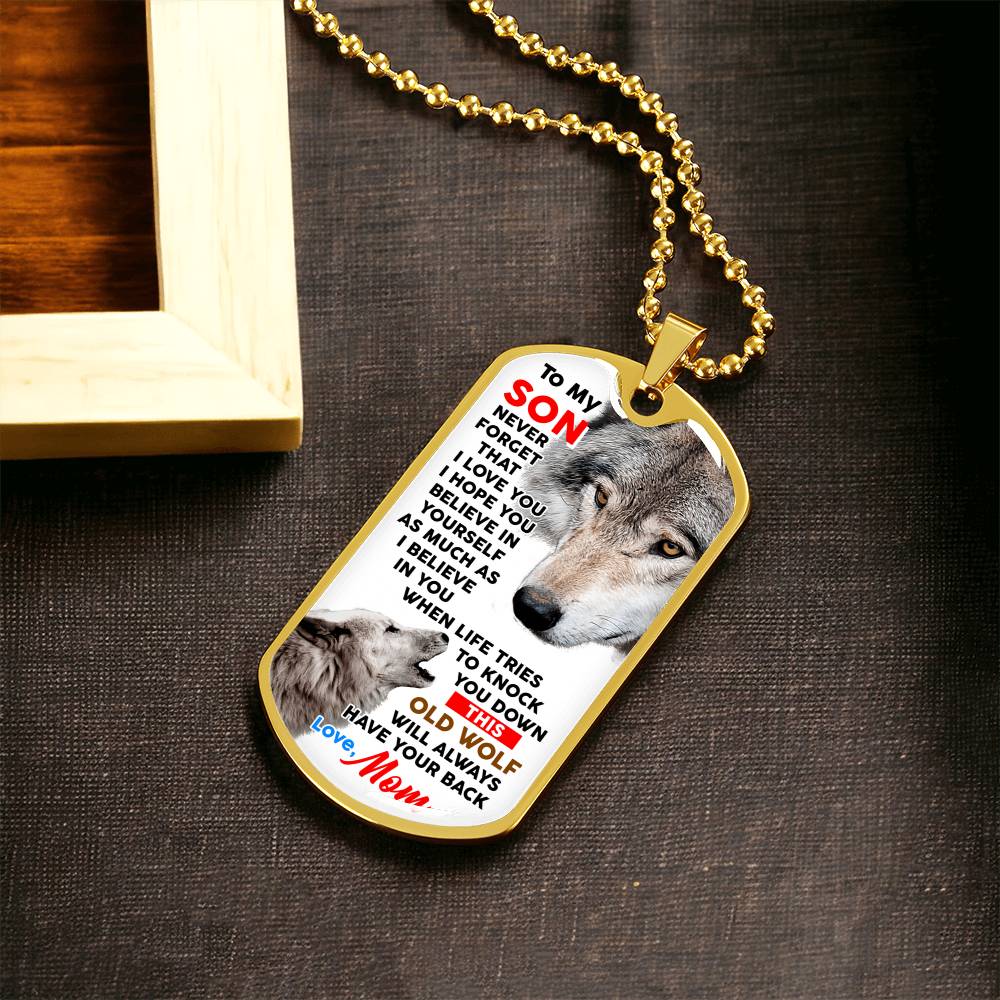 Gift For Son From Mother Military Style Pendant Dog Tag Necklace, Dog Tag Birthday Gift For Son From Love Mom - Army Tag Necklace, Dog Tag Necklace
