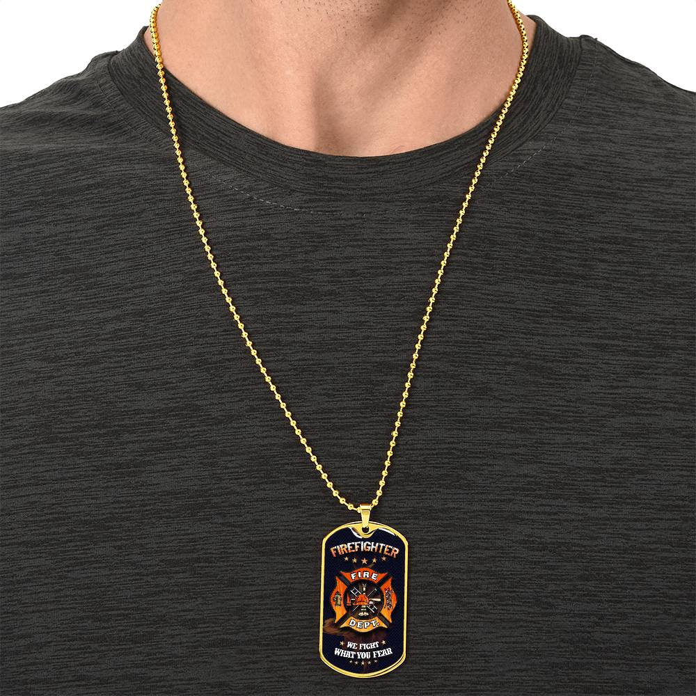 Collection Dad - Firefighter Necklace - Army Tag Necklace, Dog Tag Necklace