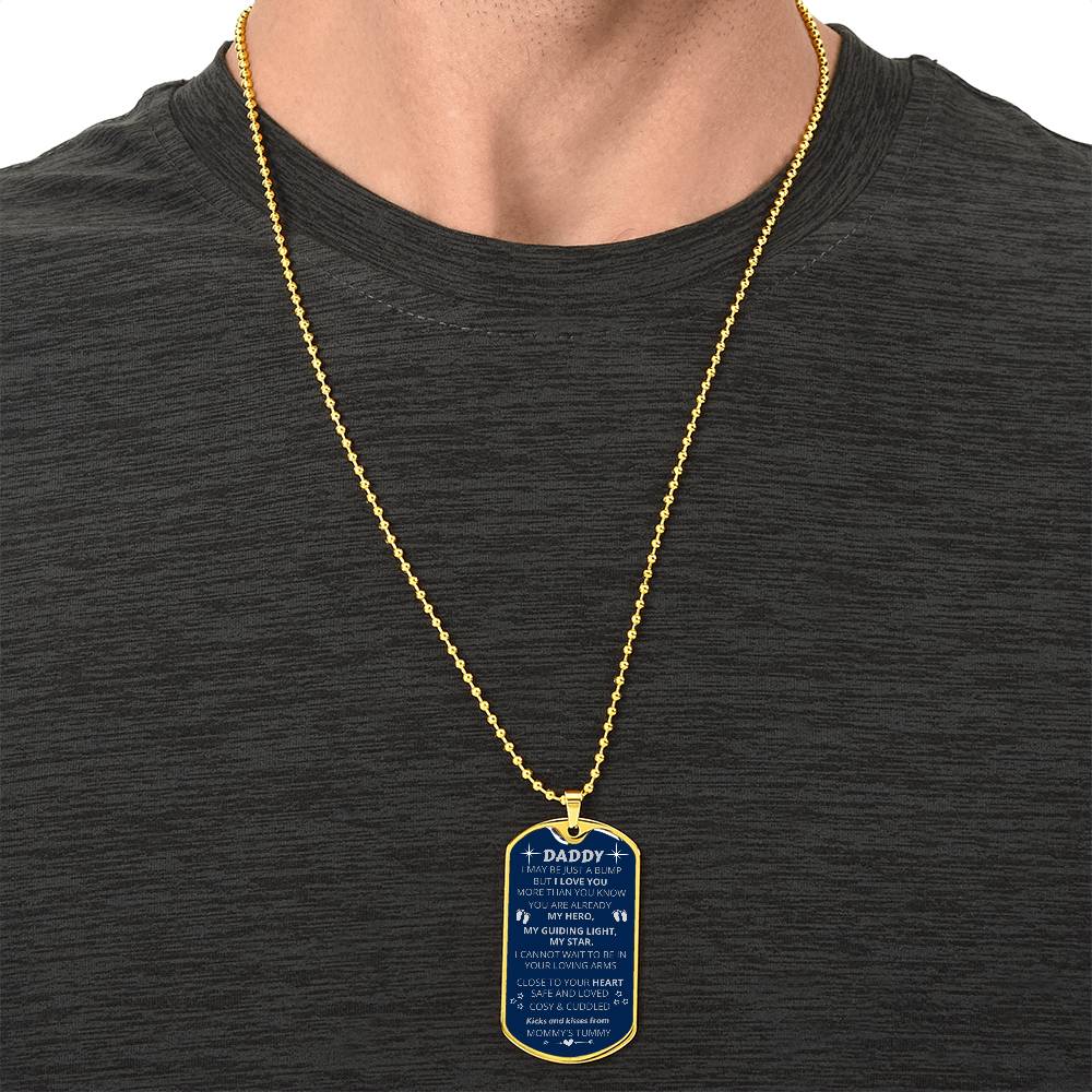 New Dad-To-Be Pendant - My Guiding Light, My Star - Army Tag Necklace, Dog Tag Necklace