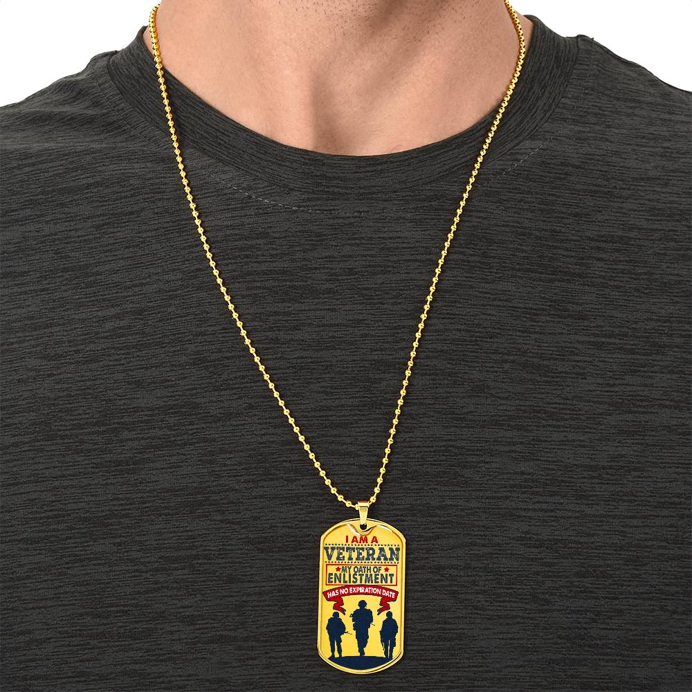 I'm A Veteran Pendant, Best Gift For Veteran, Veteran Jewelry, Veteran Necklace, Veteran Day Pendant For Us Veteran - Army Tag Necklace, Dog Tag Necklace