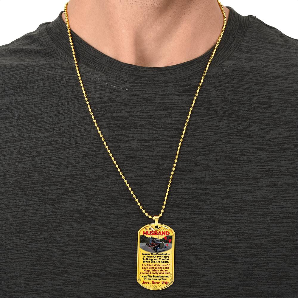 Gift For Trucker- Premium Dog Tag - Army Tag Necklace, Dog Tag Necklace