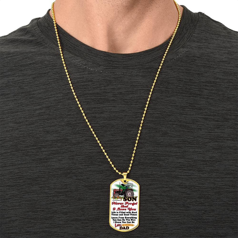 Farmer's Son - Premium Dog Tag - Army Tag Necklace, Dog Tag Necklace