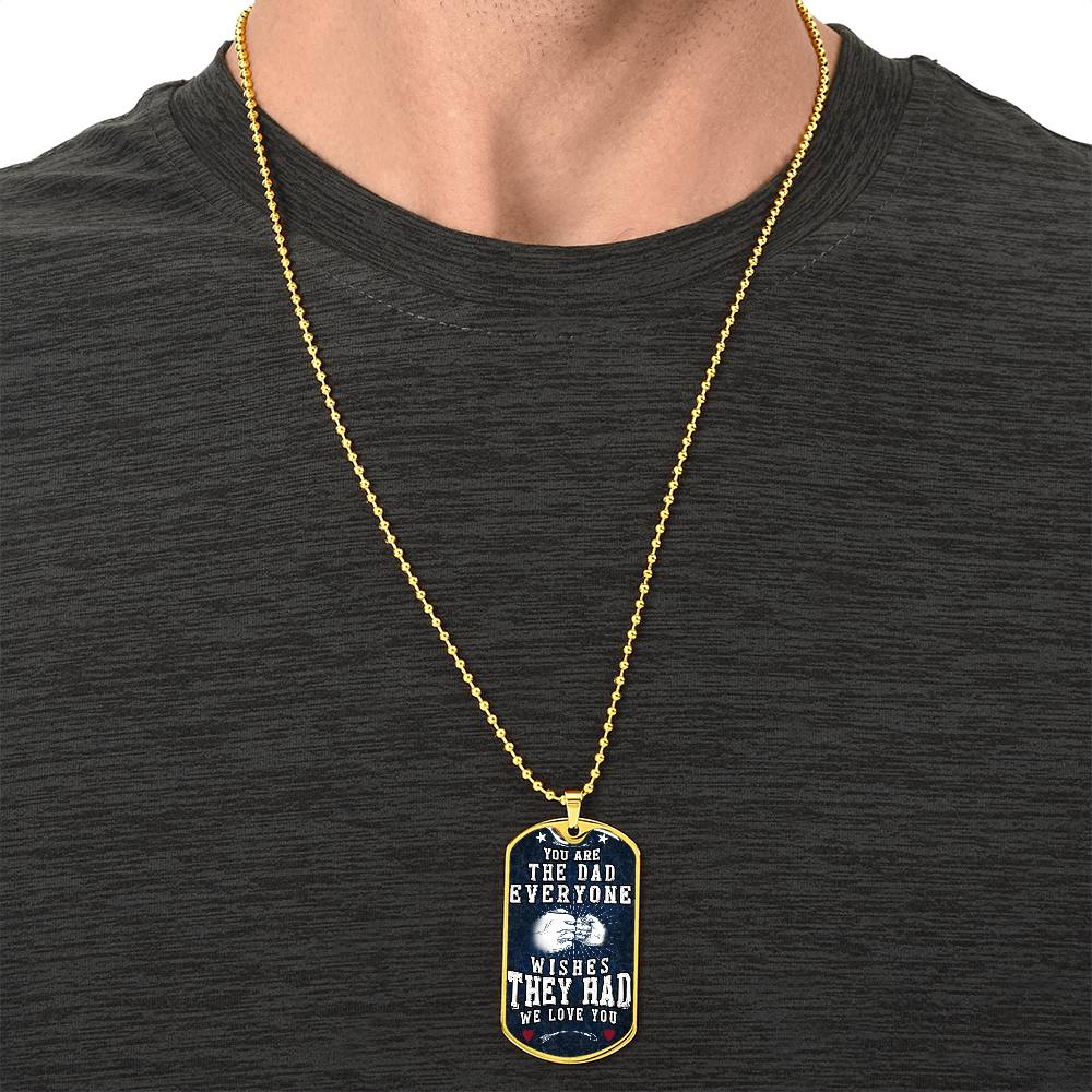 To My Dad Necklace, to My Dad, Love You My Whole Life, Dad Gift, Dad Birthday Gift, Daughter to Dad Gift, Present for Dad - Army Tag Necklace, Dog Tag Necklace