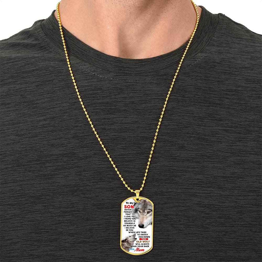 Gift For Son From Mother Military Style Pendant Dog Tag Necklace, Dog Tag Birthday Gift For Son From Love Mom - Army Tag Necklace, Dog Tag Necklace
