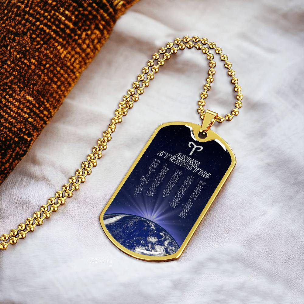 Aries Dog Tag Personalized Necklace - Army Tag Necklace, Dog Tag Necklace