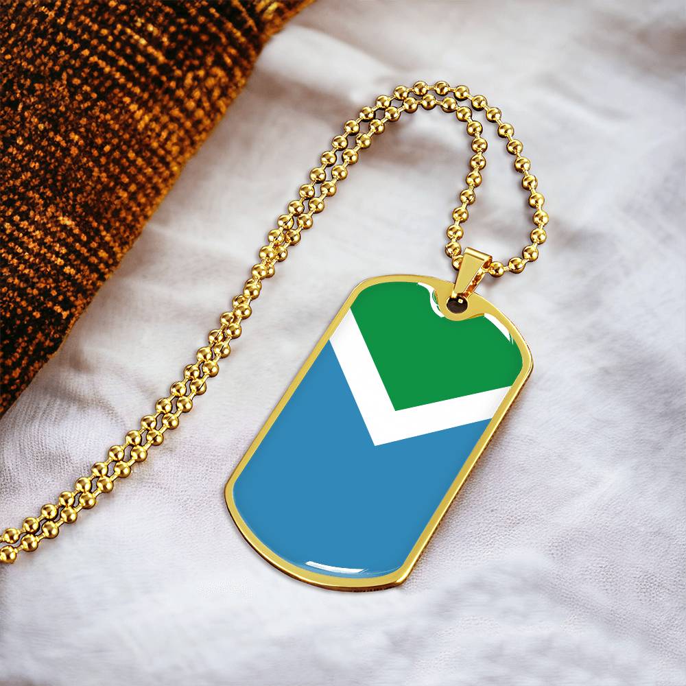 Vegan Flag Dog Tag With Military Ball Chain Necklace - Army Tag Necklace, Dog Tag Necklace