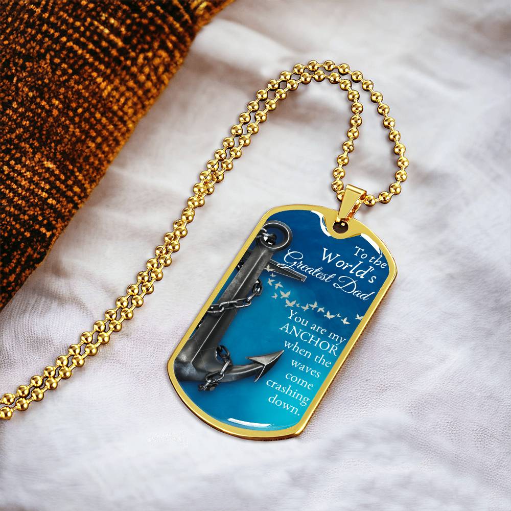 To The World's Greatest Dad - Army Tag Necklace, Dog Tag Necklace