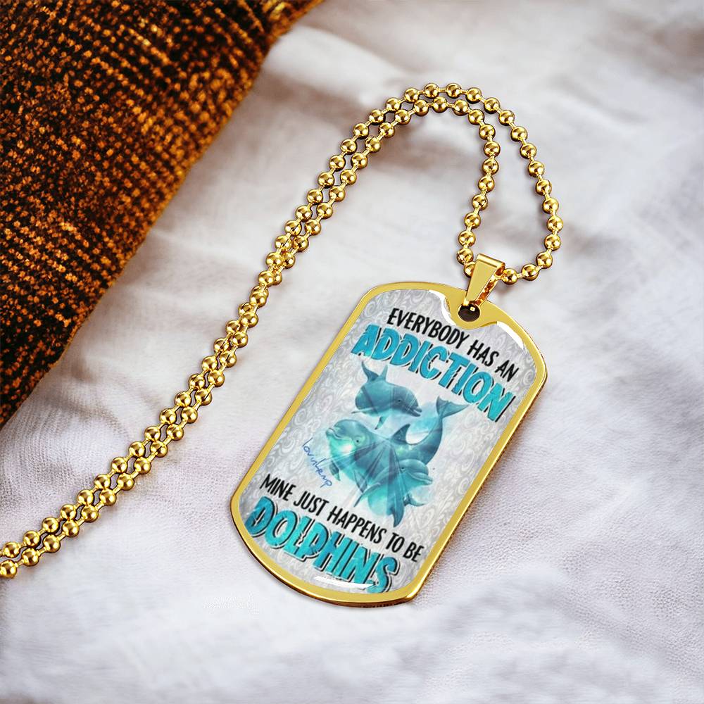 Dolphins1@ - Army Tag Necklace, Dog Tag Necklace