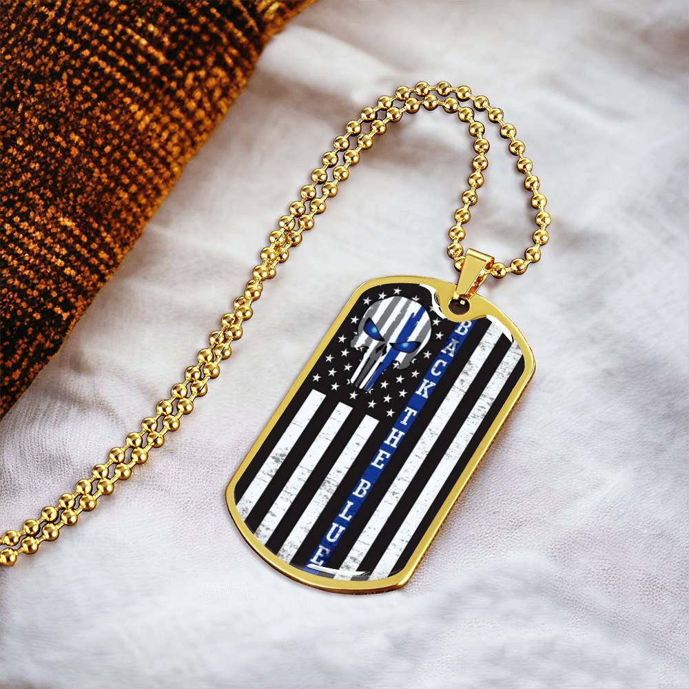 Support Blue Hero - Army Tag Necklace, Dog Tag Necklace