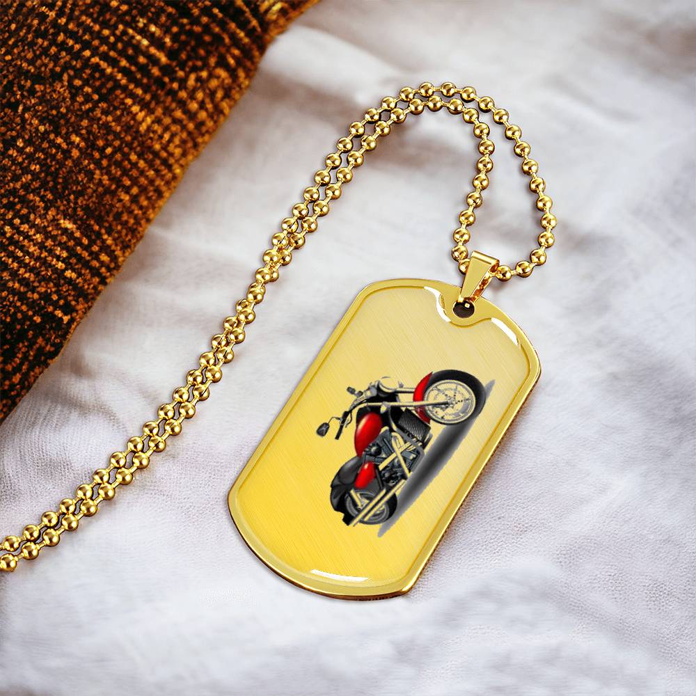 Motorcycle Necklace Dog Tag - Army Tag Necklace, Dog Tag Necklace