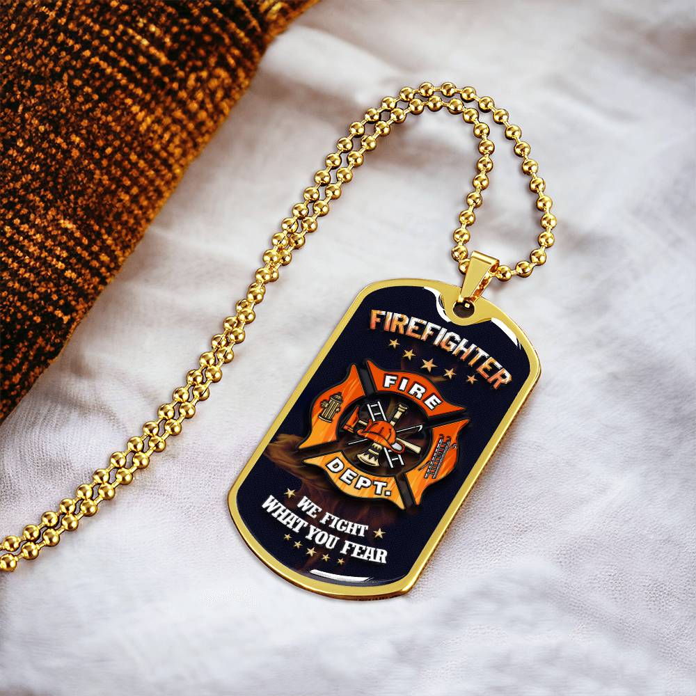 Collection Dad - Firefighter Necklace - Army Tag Necklace, Dog Tag Necklace