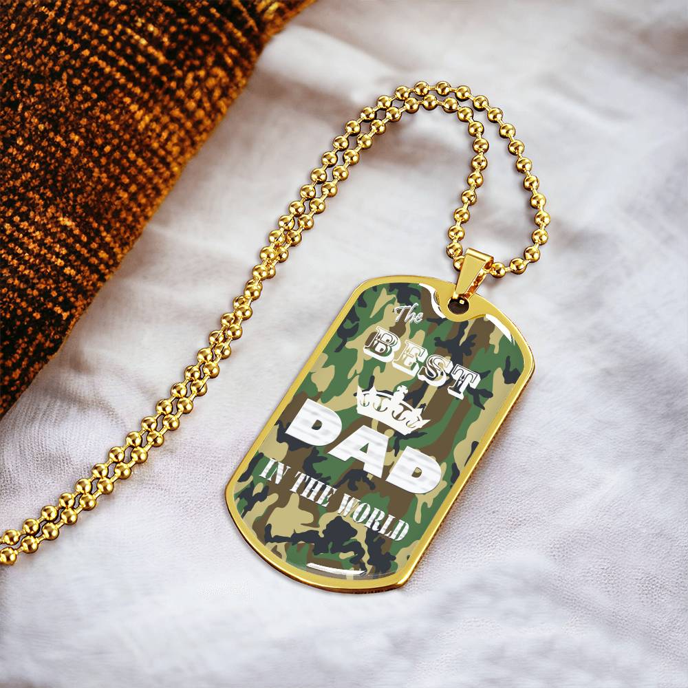 To My Best Dad In The World - Army Tag Necklace, Dog Tag Necklace