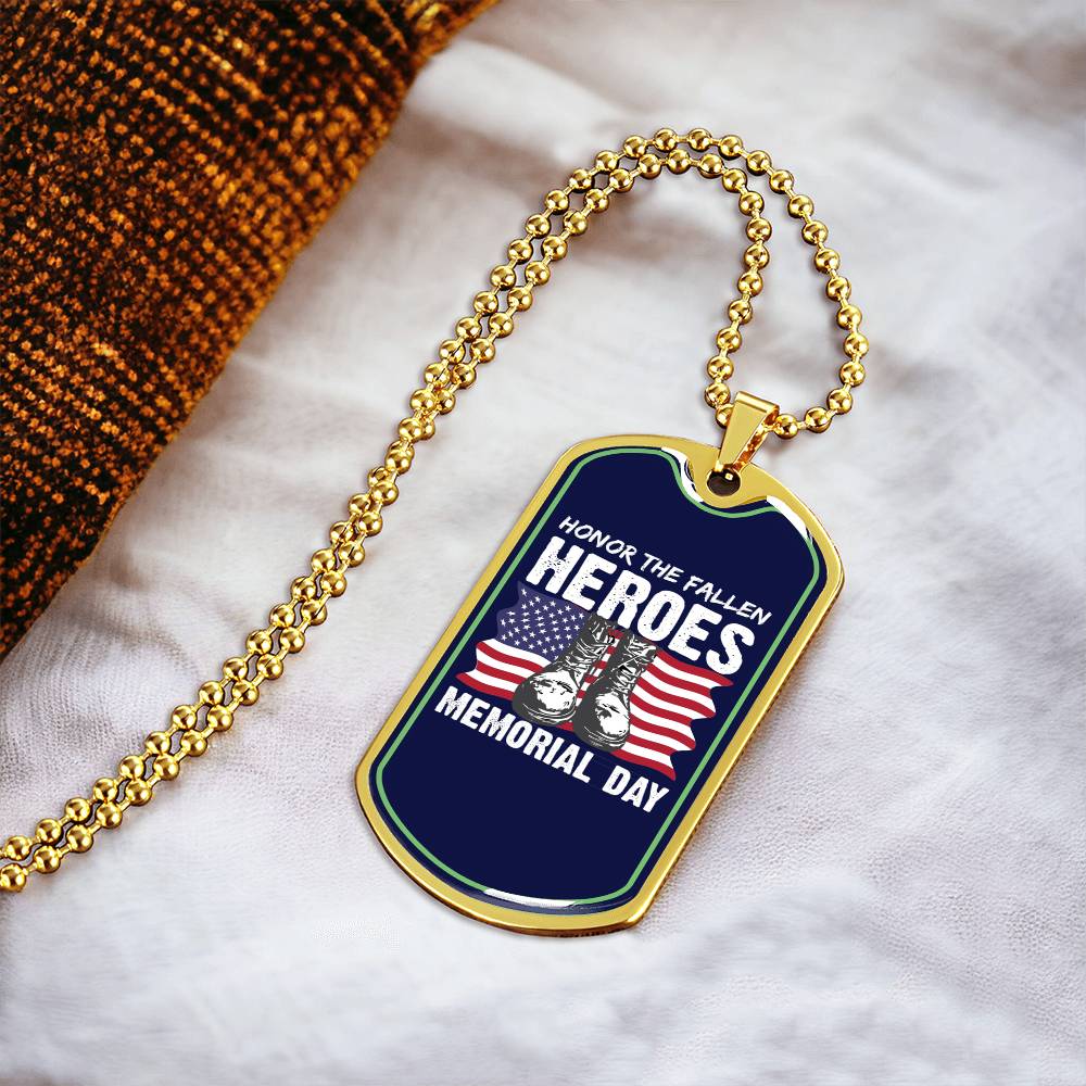 Honor The Fallen Heroes, Memorial Day, American Flag Military May 25Th Gift, Military Daughter Freedom Memorial Day, July 4Th - Army Tag Necklace, Dog Tag Necklace