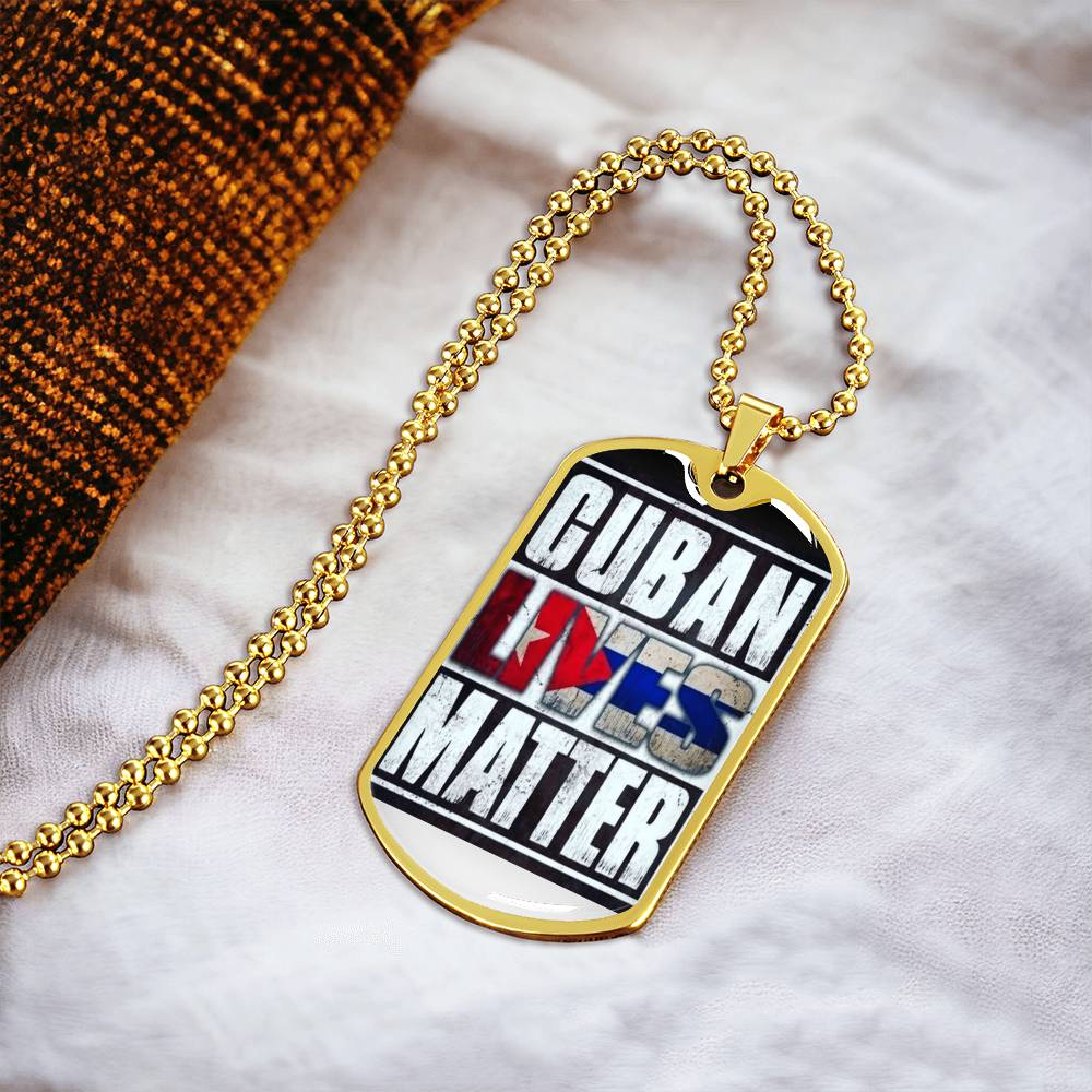 Cuban Lives Matter - Army Tag Necklace, Dog Tag Necklace