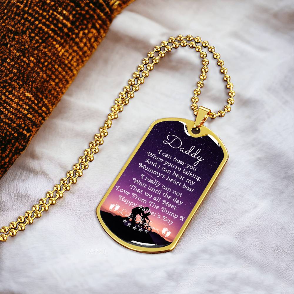 Daddy Happy First Father's Day - Army Tag Necklace, Dog Tag Necklace