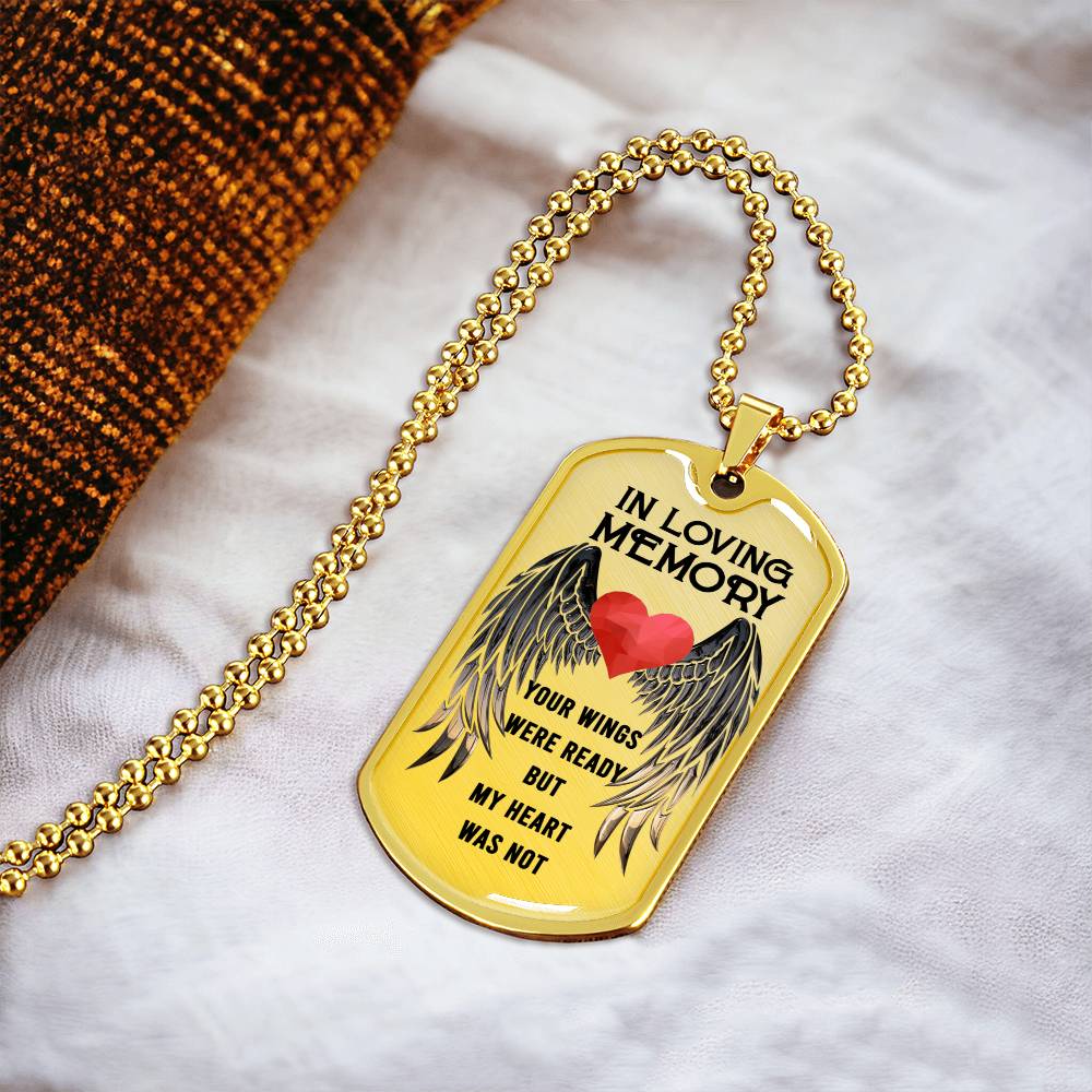 Memorial Jewelry Necklace - Loss Of A Loved One - Family Bereavement - Rest In Peace - Infant Loss - Father Loss - Army Tag Necklace, Dog Tag Necklace