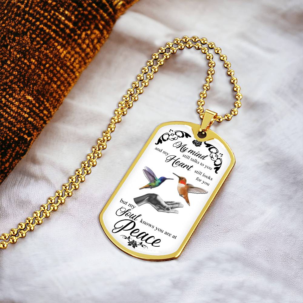 Tiny Hummingbird Necklace • Layering Necklace • Gift For Her - Army Tag Necklace, Dog Tag Necklace