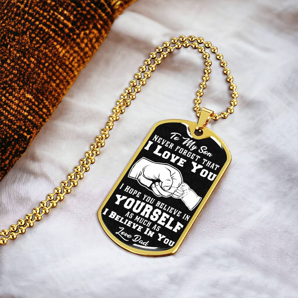 To My Son - Never Forget - Dog Tag - Army Tag Necklace, Dog Tag Necklace