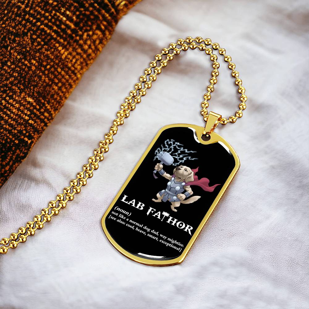Lab Fathor Dogtag - Army Tag Necklace, Dog Tag Necklace