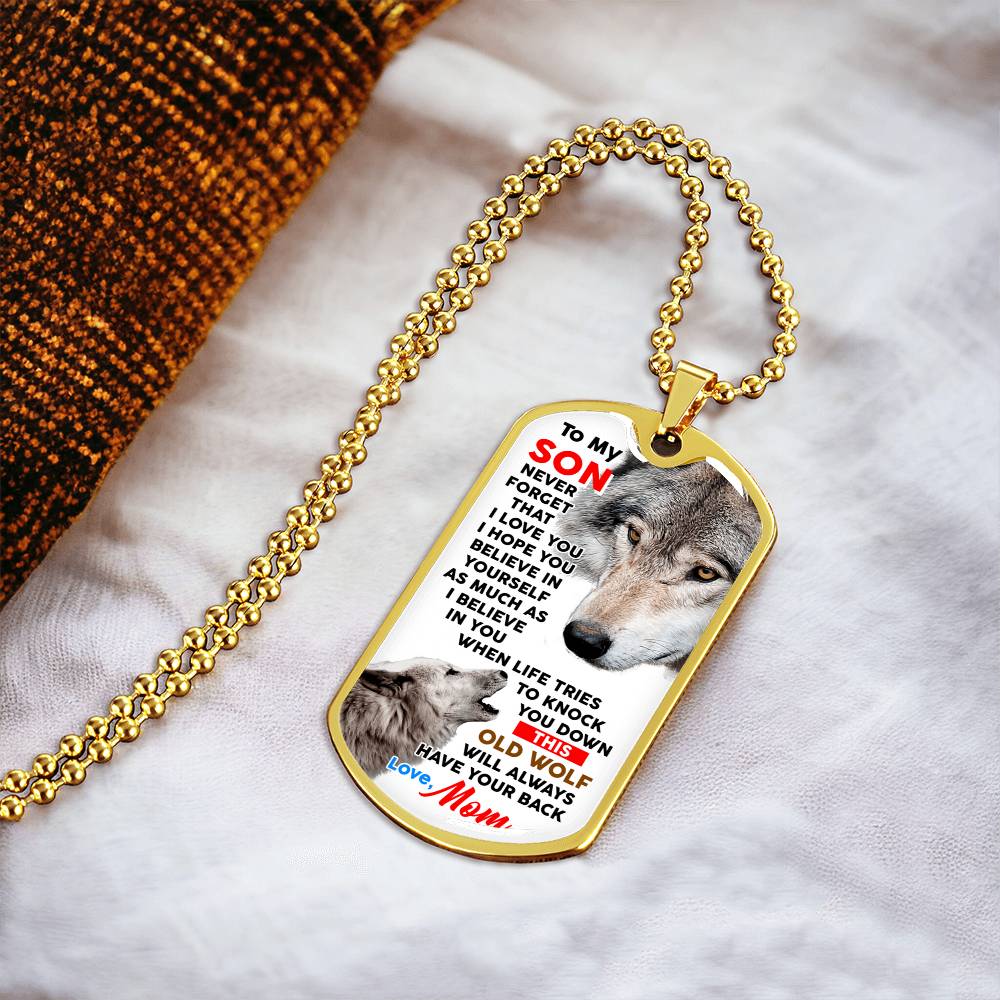 Gift For Son From Mother Military Style Pendant Dog Tag Necklace, Dog Tag Birthday Gift For Son From Love Mom - Army Tag Necklace, Dog Tag Necklace