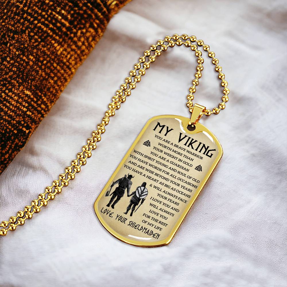 Viking Dogtag For Your Man - Army Tag Necklace, Dog Tag Necklace