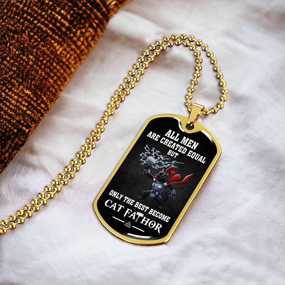 Cat Fathor Dogtag - Army Tag Necklace, Dog Tag Necklace