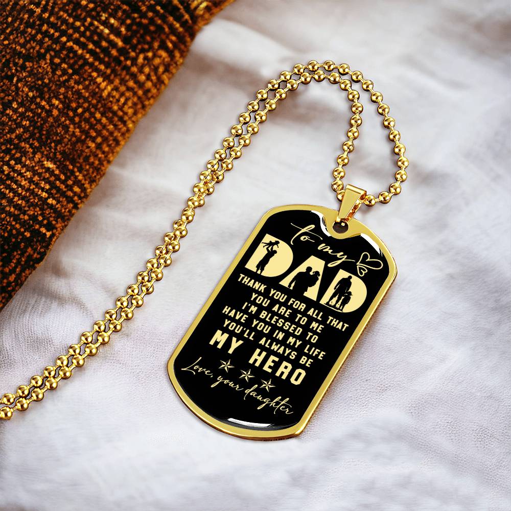 My Hero Wears Combat Boots - Luxury Dog Tag Gift For Dad Daddy Christmas Gift Daddy Necklace - Army Tag Necklace, Dog Tag Necklace