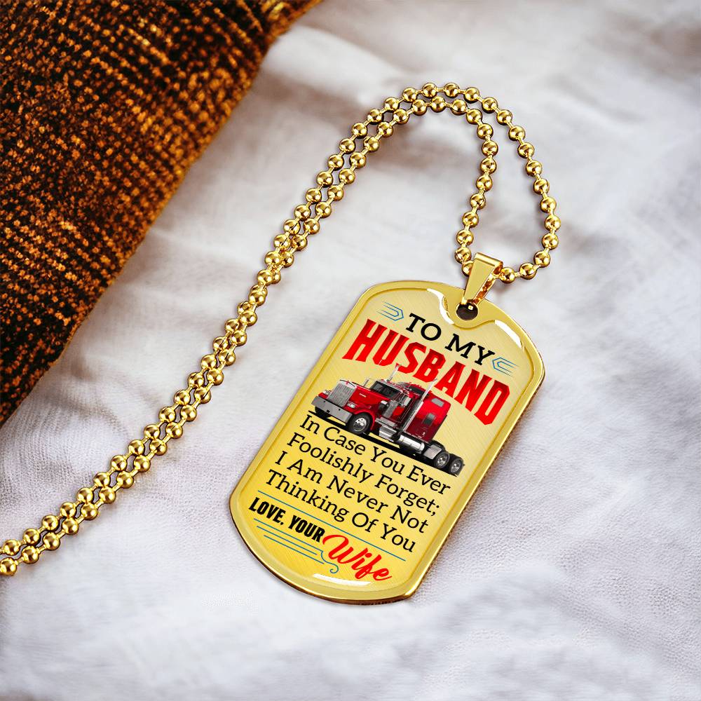 Gift For Trucker - Premium Dog Tag - Army Tag Necklace, Dog Tag Necklace