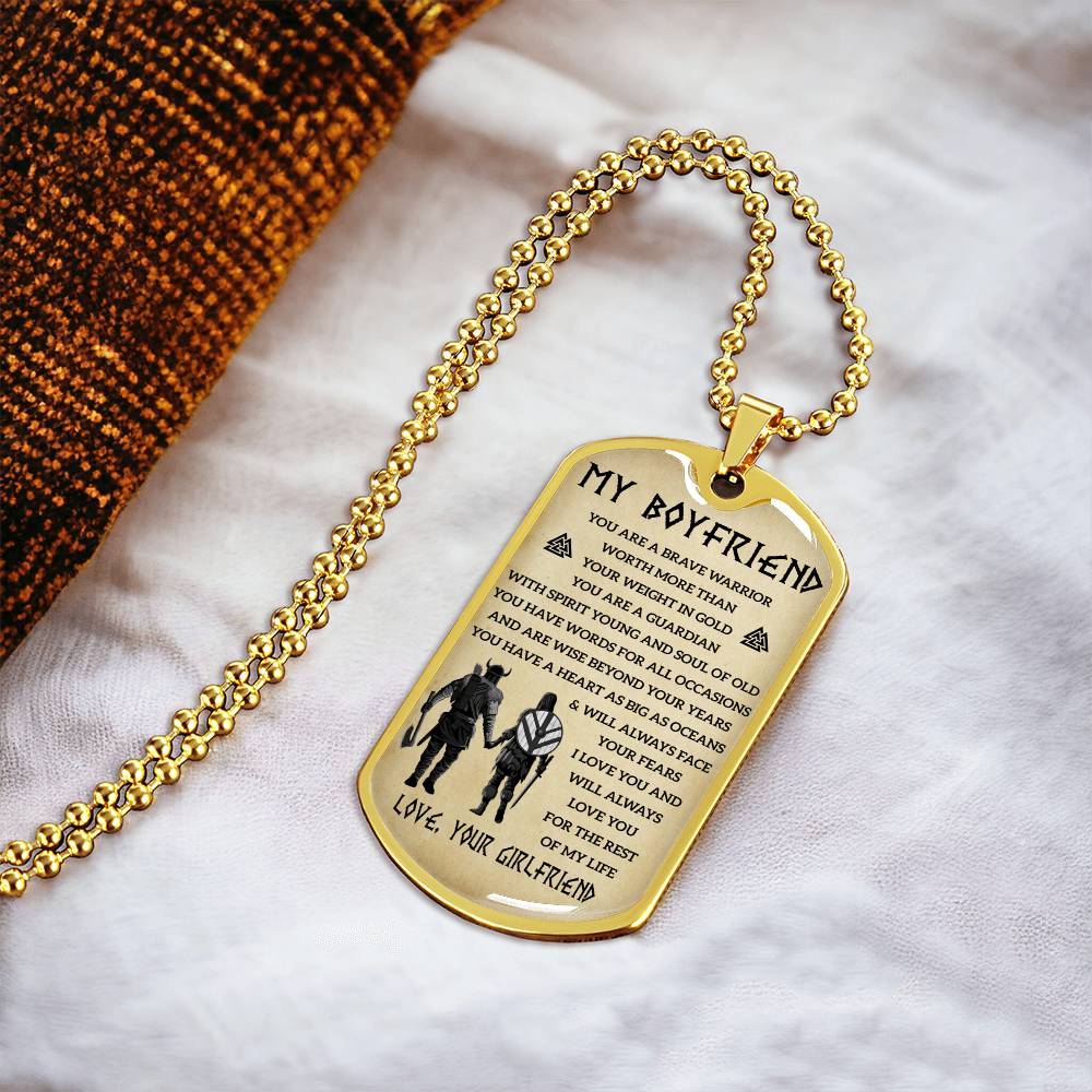 Viking Dogtag For Your Boyfriend - Army Tag Necklace, Dog Tag Necklace